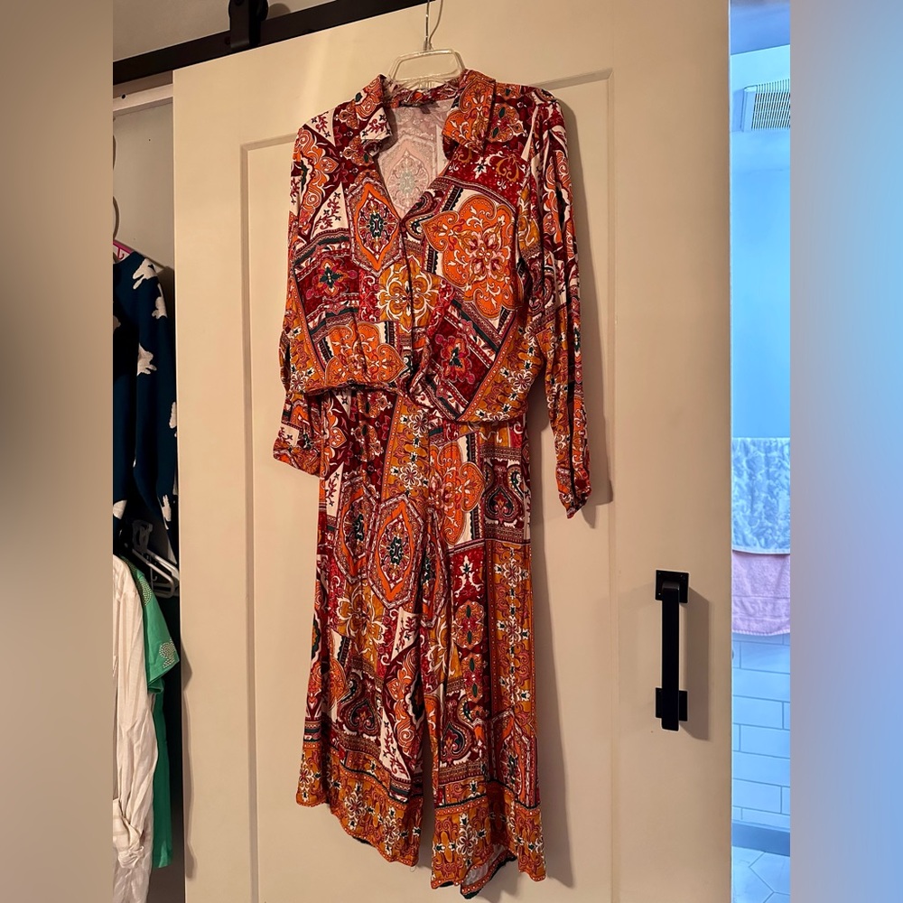 Haute Hippie Boho Paisley Print crop top & pant set